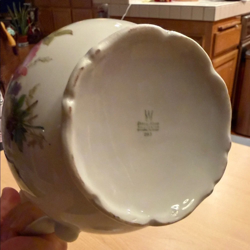 Vintage European Floral Coffee/Tea Pot with Gold Trim 10” tall